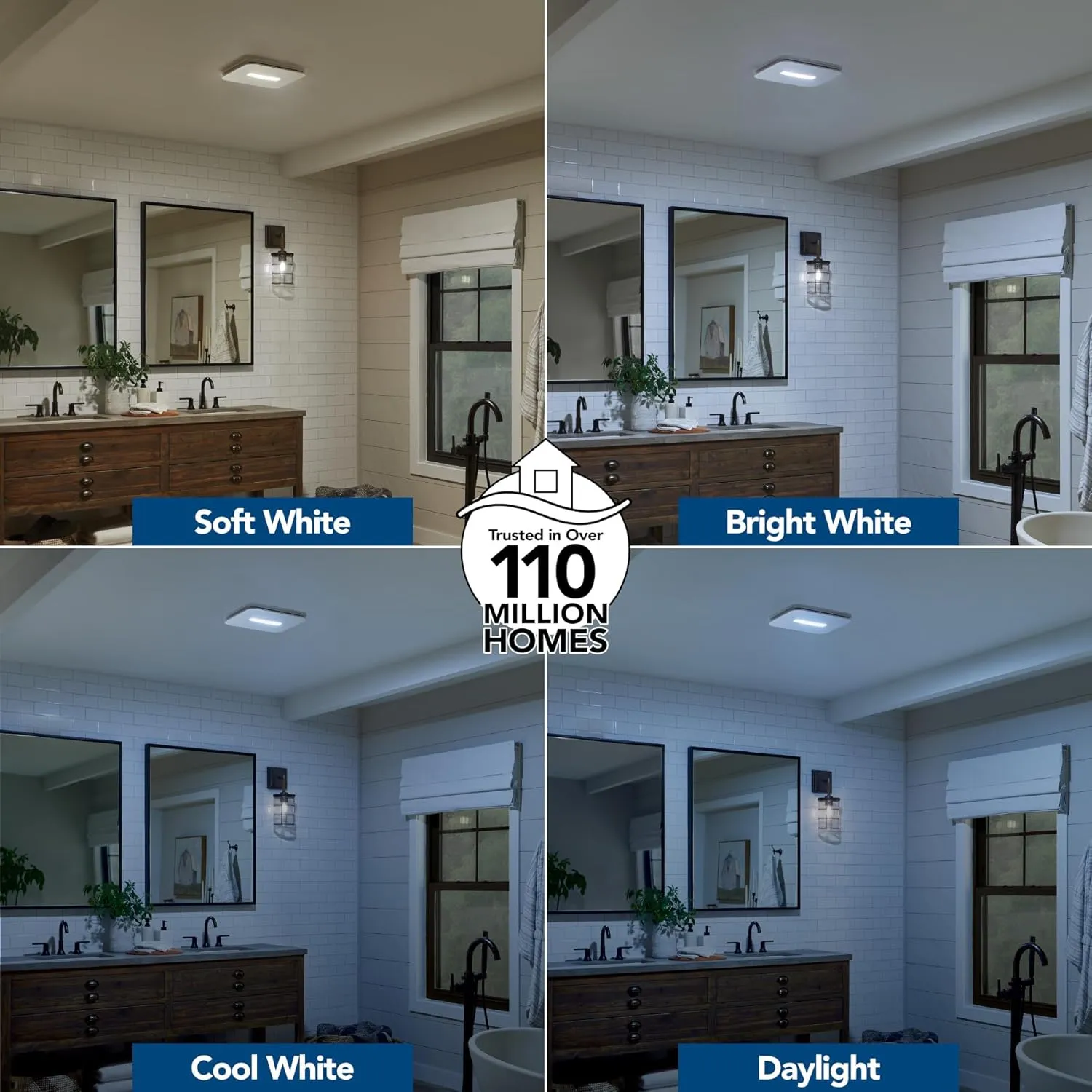 Broan-NuTone, 110 CFM AER110CCTK CleanCover Bath, 1.0 Sone, with Selectable CCT LED Light, ENERGY STARBath Fan, White