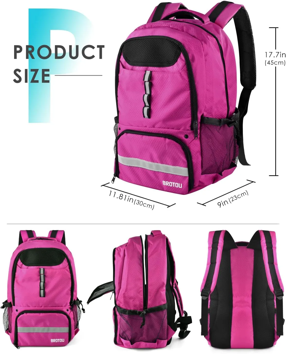 BROTOU Soccer Backpack Sports Bag with Ball Holder and Shoe Compartment for Football Basketball Volleyball Rugby