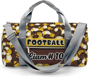 Brown Gold Yellow Rugby Waterproof Duffel Bag Gym Dance Sport Perform Training Travel Bag for Teens Adults Women Men
