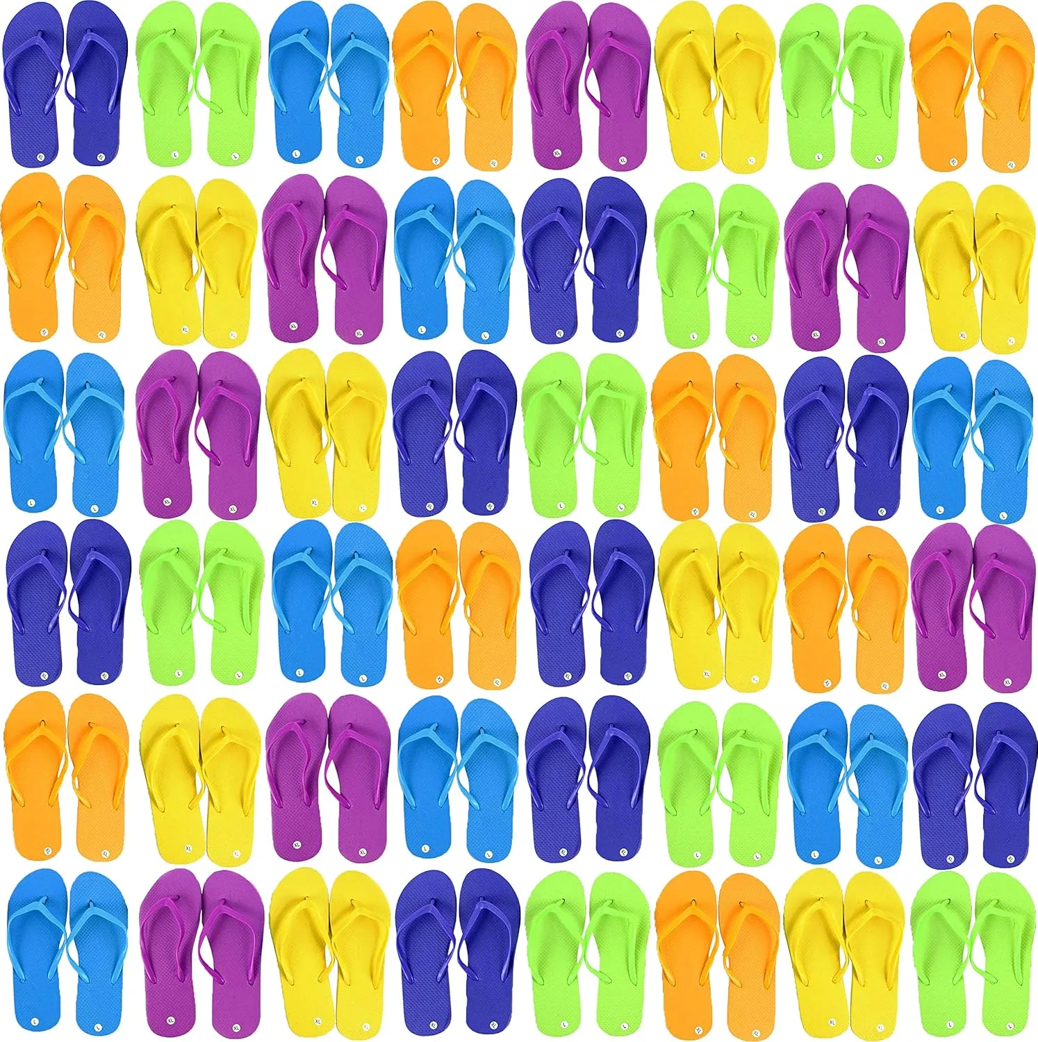 Bulk Flip Flops for Weddings, 48 Pairs, Reception Guest Slippers, Men Women Destination Beach Pool Wholesale Pack