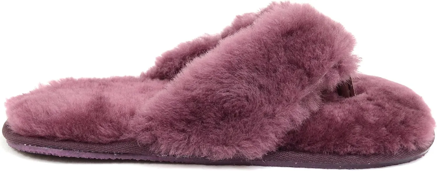Bushga Ladies Luxury Sheepskin Flip Flop Slippers/Sandal/Thong Slipper