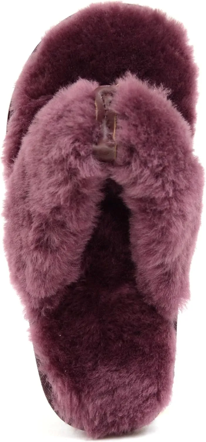 Bushga Ladies Luxury Sheepskin Flip Flop Slippers/Sandal/Thong Slipper