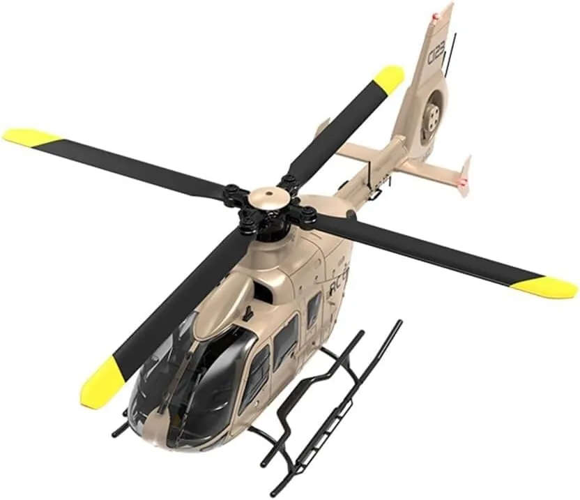 C123 RC Helicopter, 1:36 6CH EC135 Remote Control Helicopter for Adults, 2.4GHz RC Aircraft with 6-Axis Gyro, Inverted Flight, Altitude Hold, One Key Take Off/Landing (Blue(3 Batteries)(Champagne(3 Ba