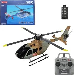 C123 RC Helicopter for Adult, 1/36 Scale EC135 2.4G 6CH Single-Rotor Gyroscopic Flying Aircraft Model with Altitude Hold & Optical Flow Positioning