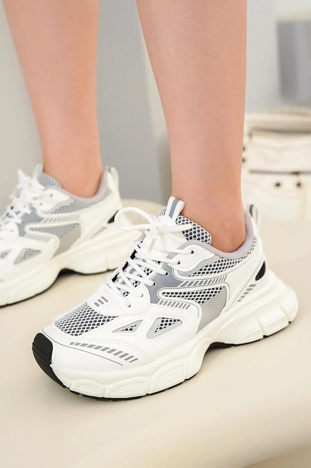 Cape Robbin Liane A Women's Chunky Sneakers, Stylish Chunky Platform Lace Up Shoes, Trendy Chunky Sneakers for Women, Perfect for Fashion Forward Ladies