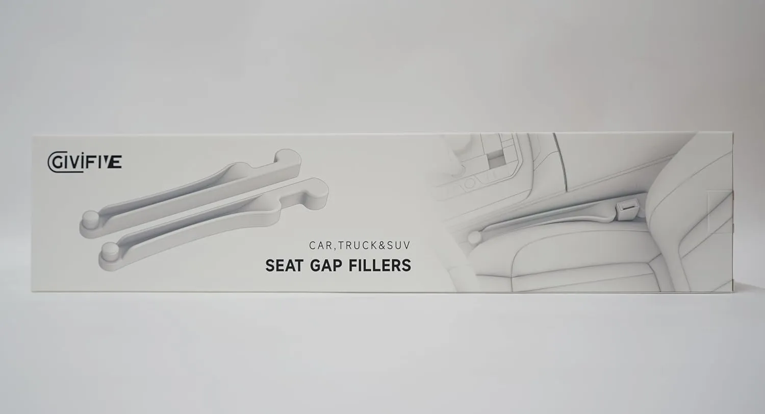 Car Seat Gap Filler Set of 2, Soft Foam Multifunctional Seat Side Gap Filler with Organizer & Hook Function, 3in1 Gap Stopper Universal Fit Car SUV Truck Fill The Gap Between Seat & Console