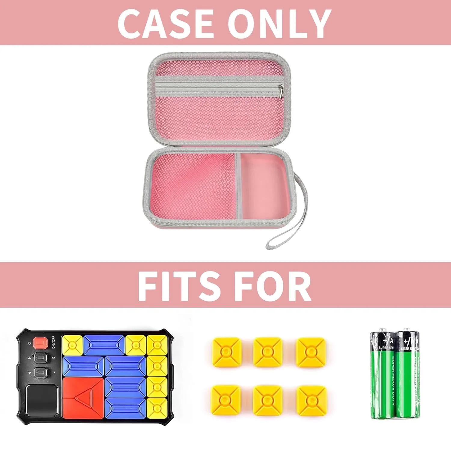casmilee Case Compatible with Giiker Super Slide Brain Games, Brain Teaser Puzzles Organizer Storage Bag, Flow Slider Puzzle Game Holder (Pink)