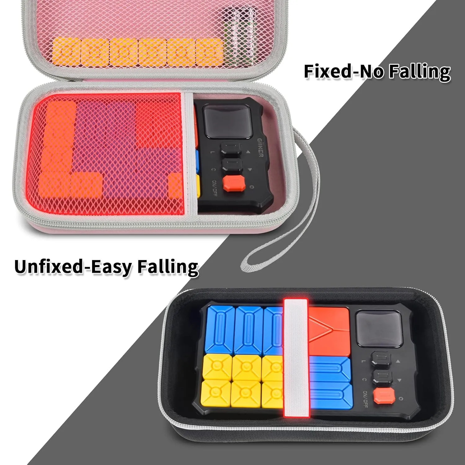 casmilee Case Compatible with Giiker Super Slide Brain Games, Brain Teaser Puzzles Organizer Storage Bag, Flow Slider Puzzle Game Holder (Pink)