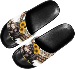 Casual House Slippers Womens Thick Sole Non-Slip Shower Slides Lightweight Quick Drying Sandals for Traveling Size 6-13.5 Black Sole