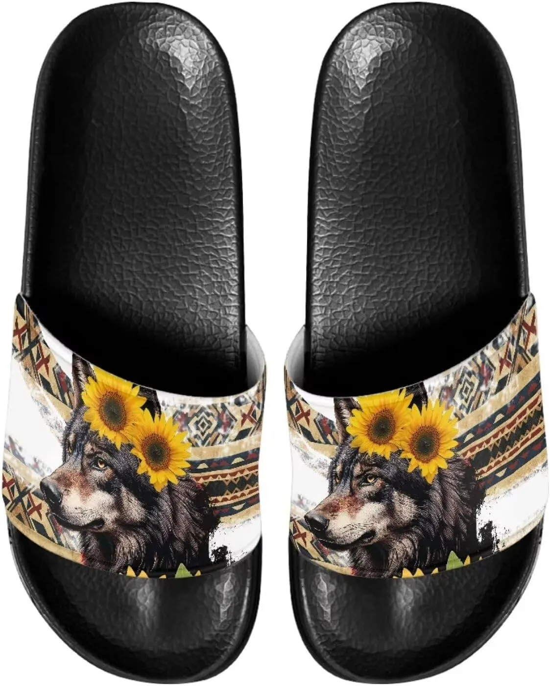 Casual House Slippers Womens Thick Sole Non-Slip Shower Slides Lightweight Quick Drying Sandals for Traveling Size 6-13.5 Black Sole