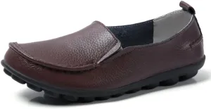 Casual Womens Loafers Shoes Soft Leather Lightweight Classic Penny Slip-on Loafers Outdoor Indooor Walking Driving Moccasins Flats for Womens Nurse Loafers Flats