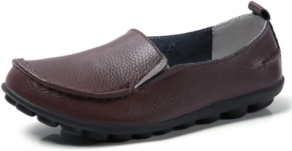 Casual Womens Loafers Shoes Soft Leather Lightweight Classic Penny Slip-on Loafers Outdoor Indooor Walking Driving Moccasins Flats for Womens Nurse Loafers Flats