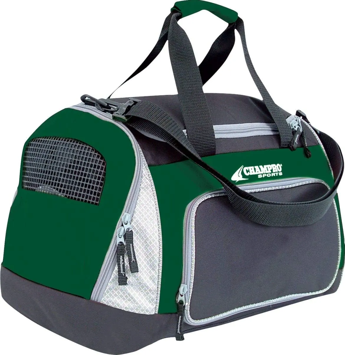 Champro Pro Plus Personal Gear Bag - 24"" x 14"" x 12""", Black, Forest Green, Black/Forest Green (E95BFG)