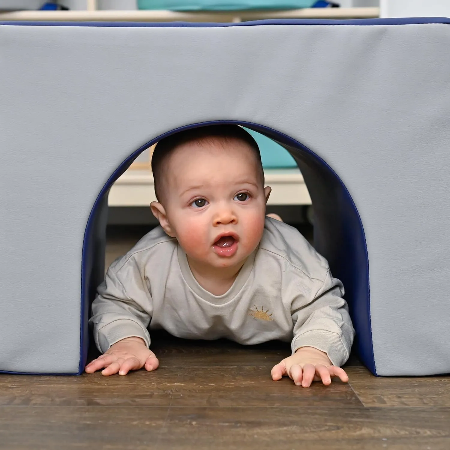 Children's Factory Baby Crawling Tunnel Set, Foam Climbing Block for Toddlers, Soft Homeschool Jungle Gym, Tranquility