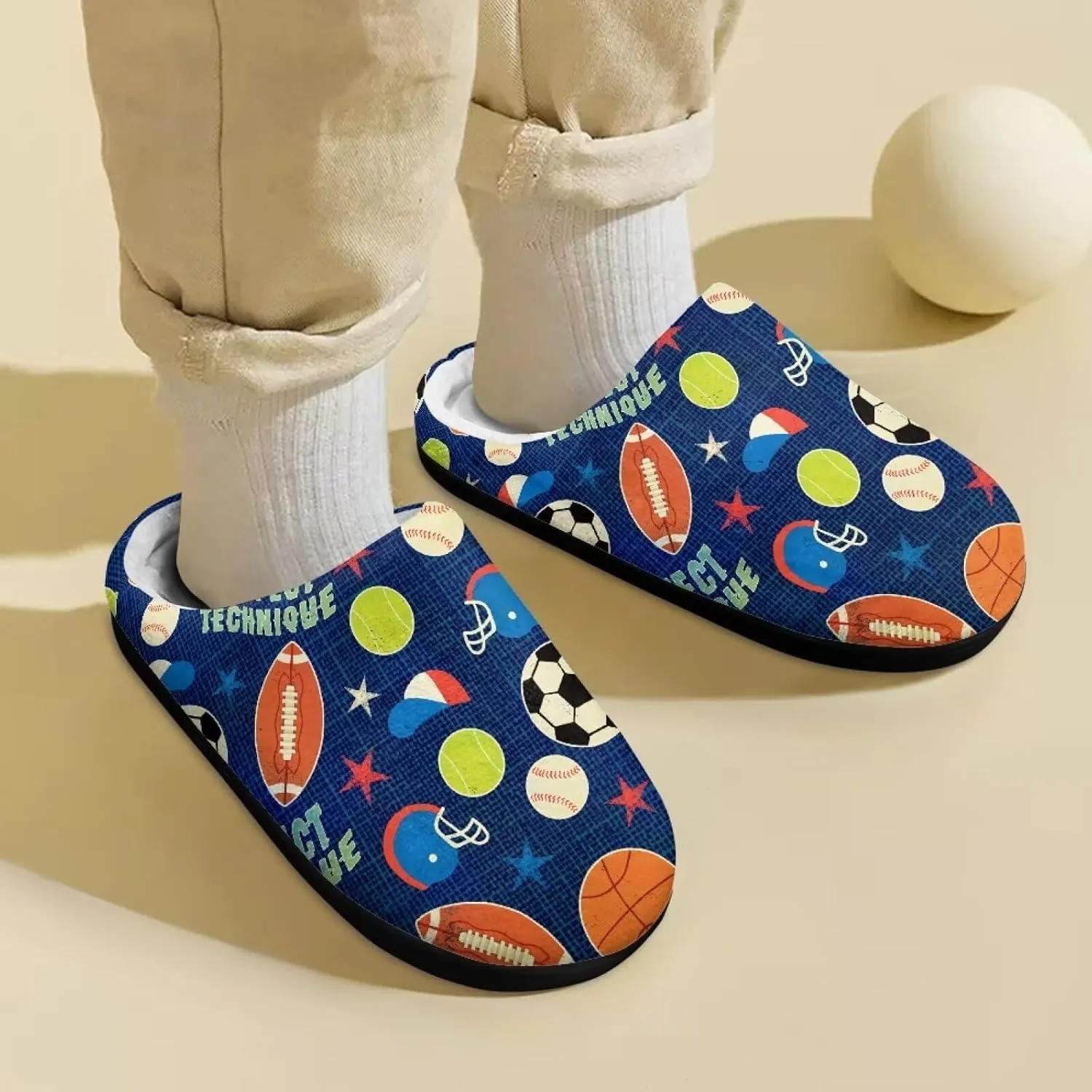 Children's Plush Slippers Fuzzy House Non-Slip Home Warm Slipper Indoor Soft Shoes with Slide-in for Winter Bedroom