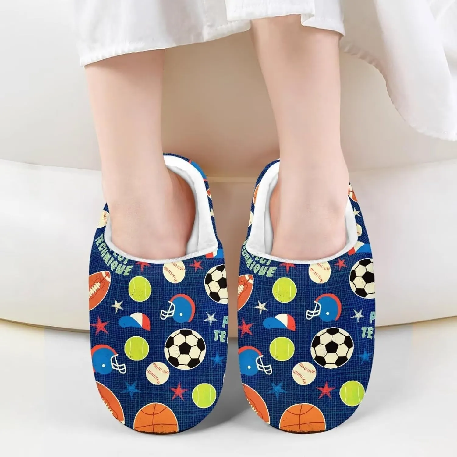 Children's Plush Slippers Fuzzy House Non-Slip Home Warm Slipper Indoor Soft Shoes with Slide-in for Winter Bedroom