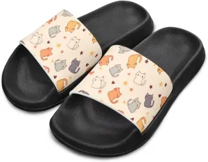 Children's Slippers Beach Sandals Slide Sandals Filp-Flops for Kids Girls Gift for Daughters Little Sisters Black