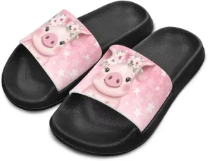 Children's Slippers Beach Sandals Slide Sandals Filp-Flops for Kids Girls Gift for Daughters Little Sisters Black