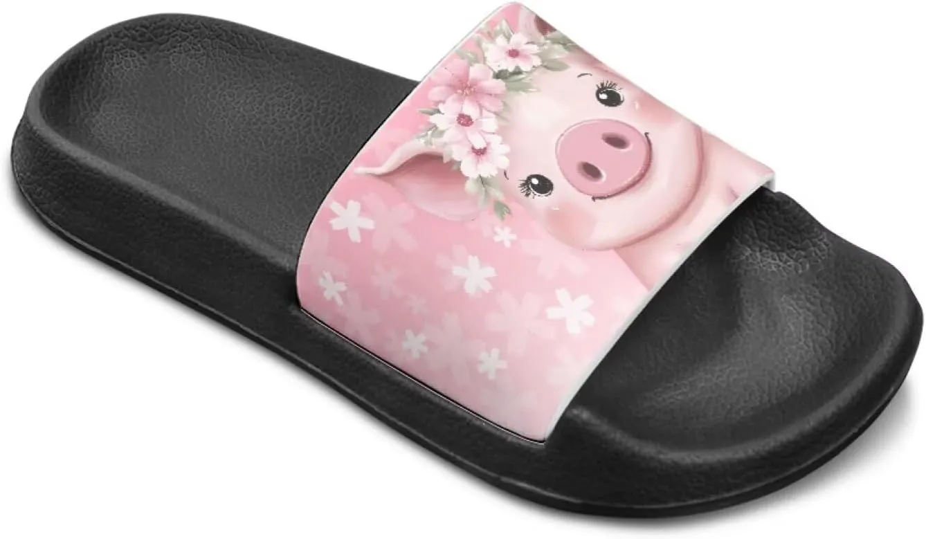 Children's Slippers Beach Sandals Slide Sandals Filp-Flops for Kids Girls Gift for Daughters Little Sisters Black