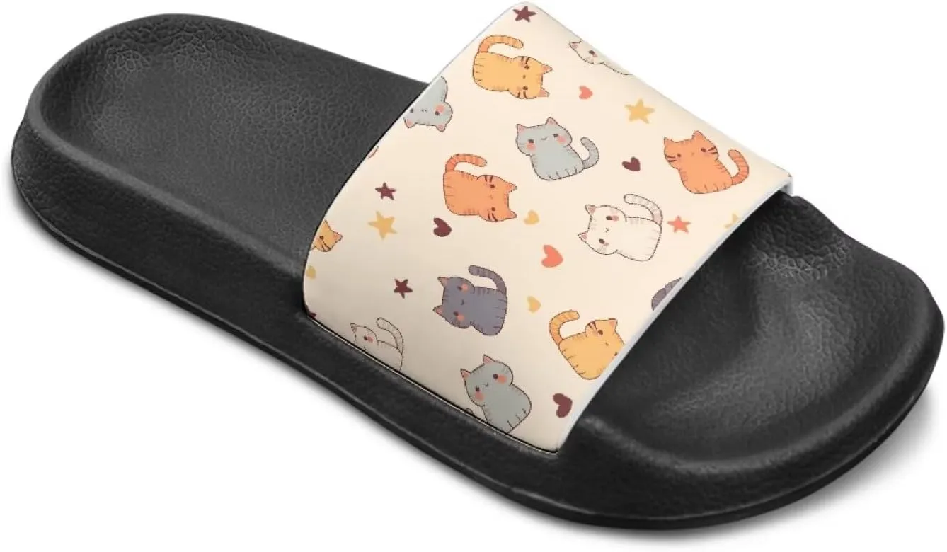 Children's Slippers Beach Sandals Slide Sandals Filp-Flops for Kids Girls Gift for Daughters Little Sisters Black