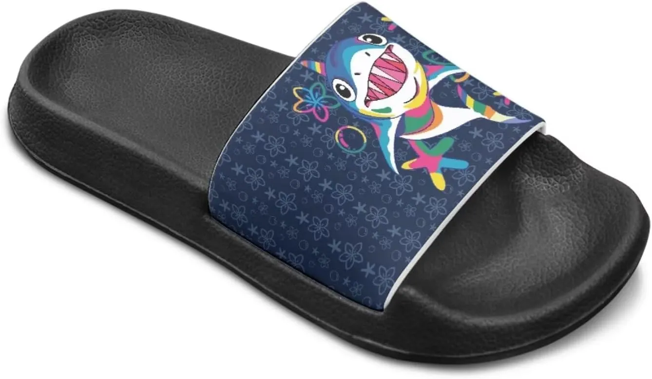 Children's Slippers Beach Sandals Slide Sandals Filp-Flops for Unisex Kids Boys Girls Gift for Daughters Sons Little Brothers Sisters Black Sole Little Kid Size 11-Big Kid Size 3