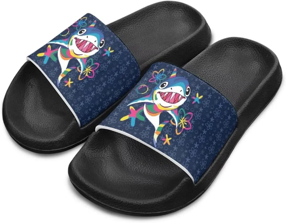 Children's Slippers Beach Sandals Slide Sandals Filp-Flops for Unisex Kids Boys Girls Gift for Daughters Sons Little Brothers Sisters Black Sole Little Kid Size 11-Big Kid Size 3