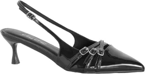 City Chic WIDE FIT MIA BLACK SLING BACK,