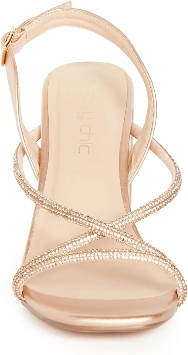 City Chic Women's Plus Size Heel Sparkle Glitz Ankle Boot