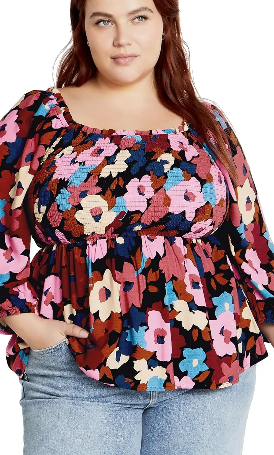 City Chic Women's Plus Size Top - Poppy Print