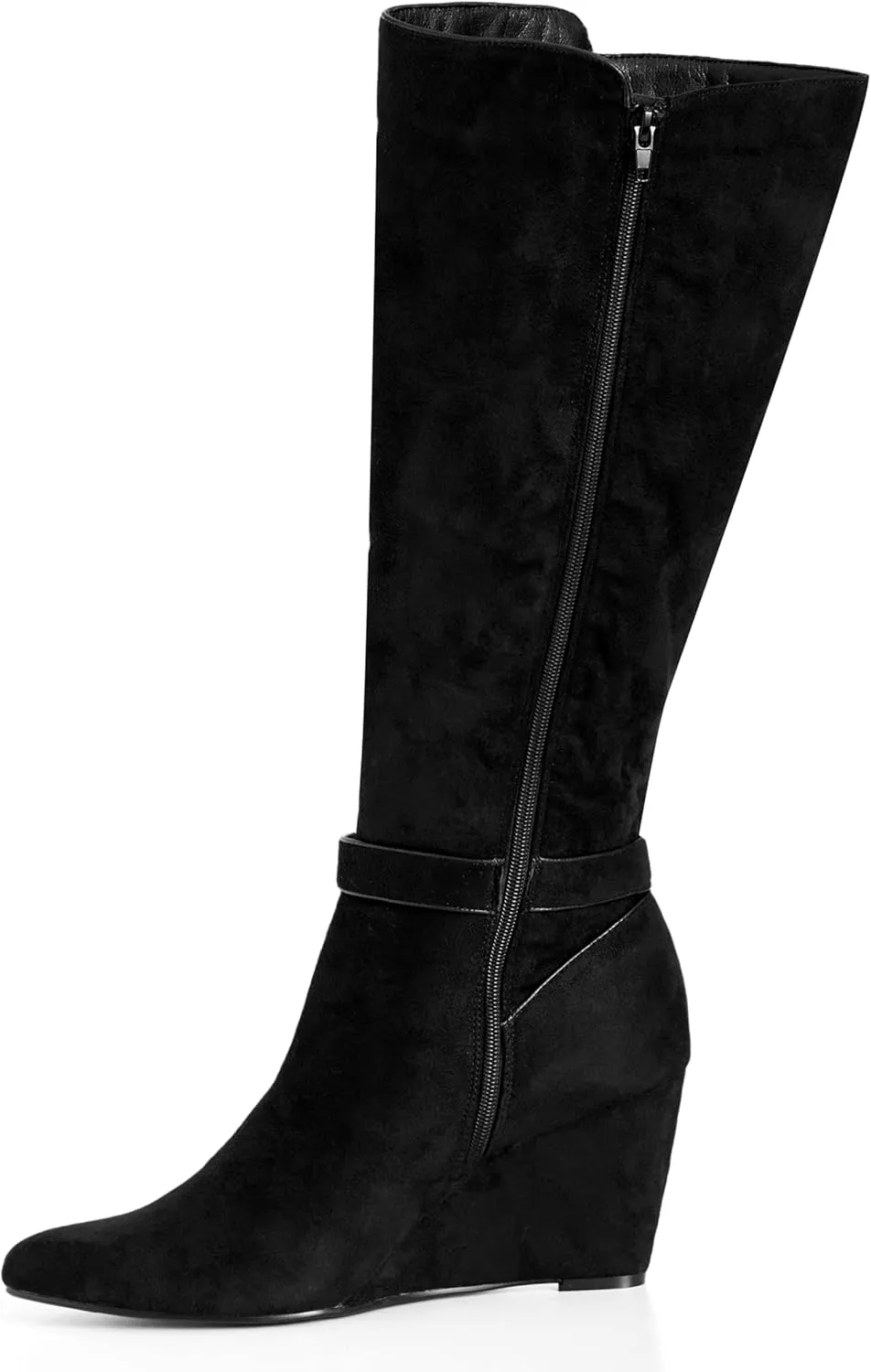 City Chic Women's Wide Fit Clea Knee Wedge Boot High