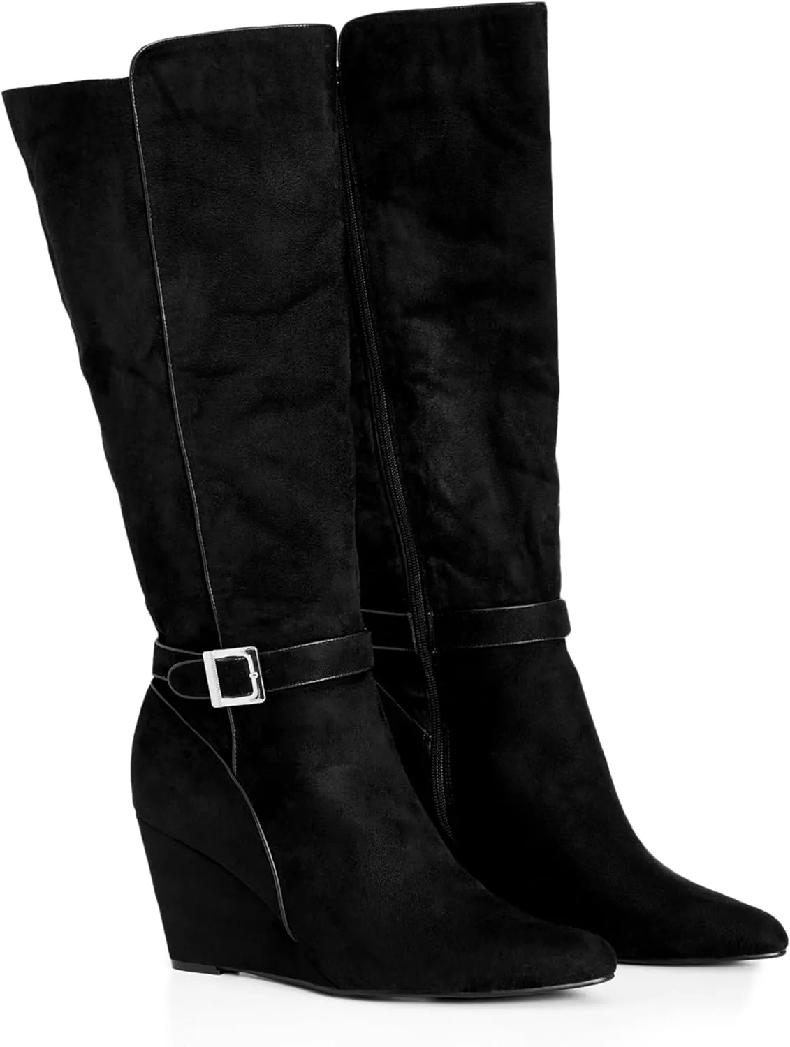 City Chic Women's Wide Fit Clea Knee Wedge Boot High