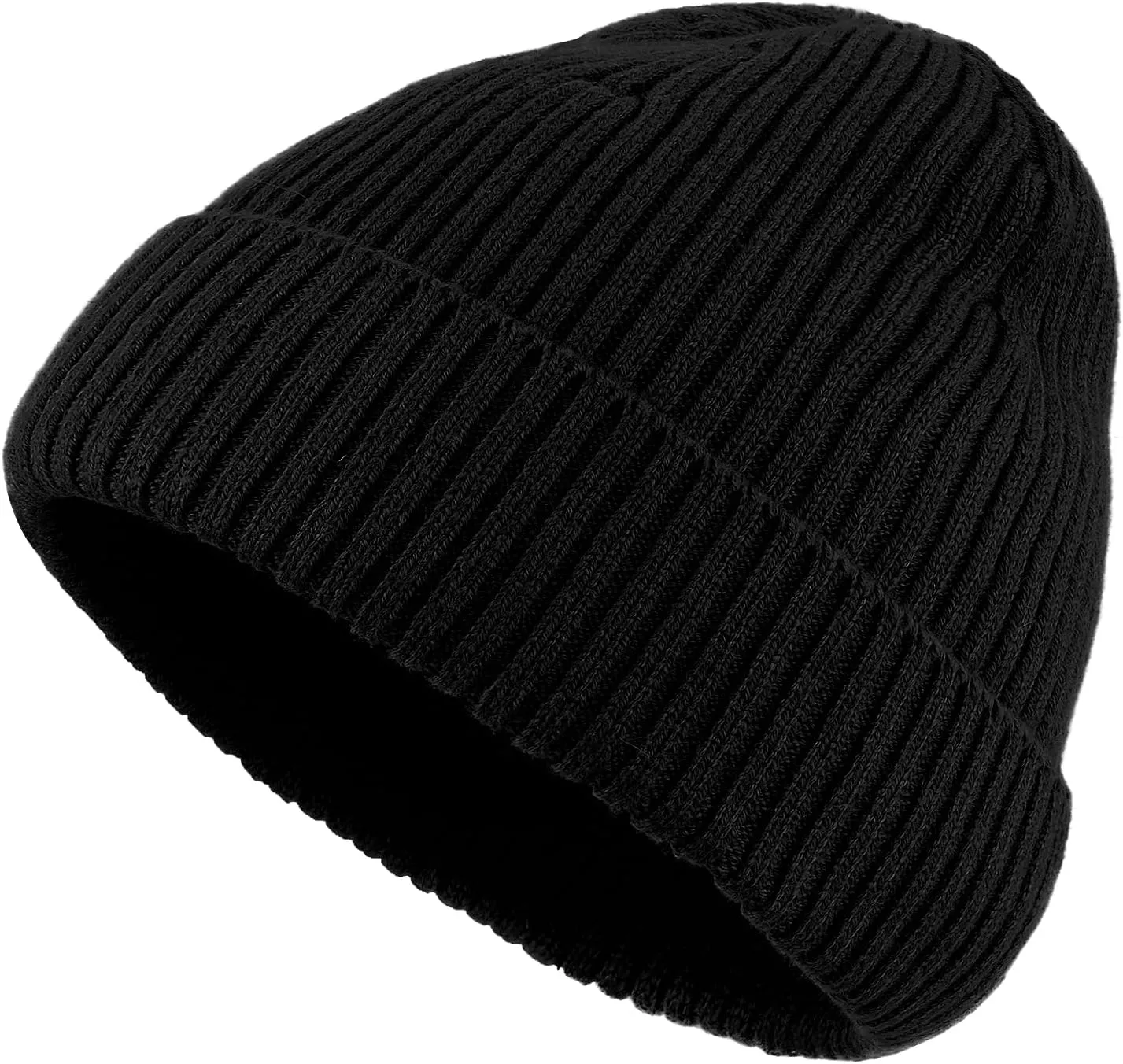 Clakllie Trawler Beanie for Women Men Roll-up Edge Skullcap Soft Warm Fisherman Watch Caps Cuffed Swag Knitted Hat
