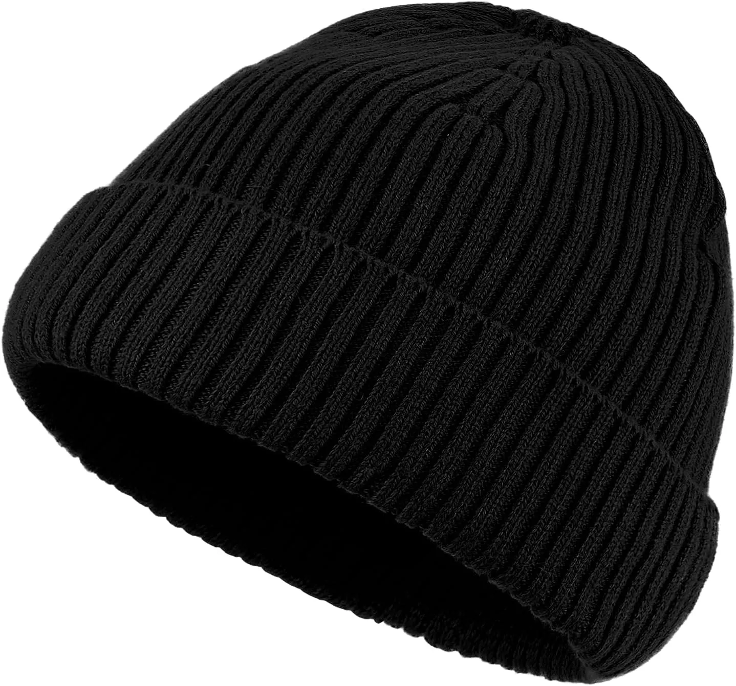 Clakllie Trawler Beanie for Women Men Roll-up Edge Skullcap Soft Warm Fisherman Watch Caps Cuffed Swag Knitted Hat