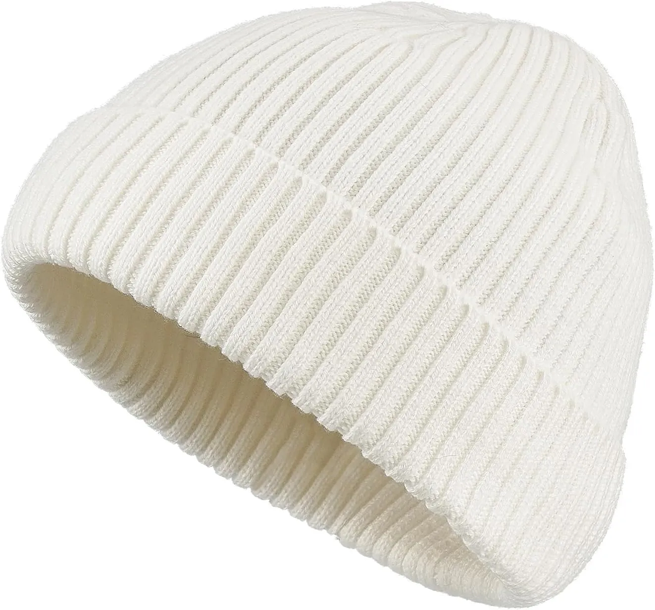 Clakllie Trawler Beanie for Women Men Roll-up Edge Skullcap Soft Warm Fisherman Watch Caps Cuffed Swag Knitted Hat