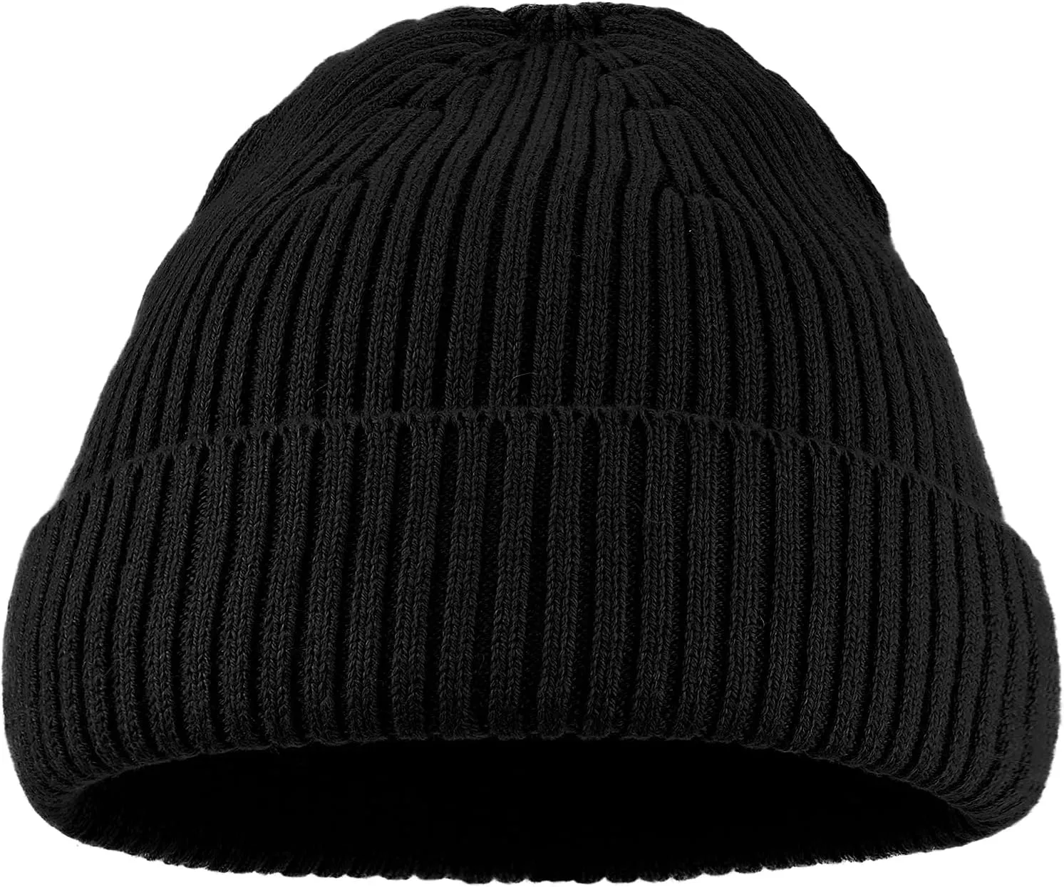 Clakllie Trawler Beanie for Women Men Roll-up Edge Skullcap Soft Warm Fisherman Watch Caps Cuffed Swag Knitted Hat