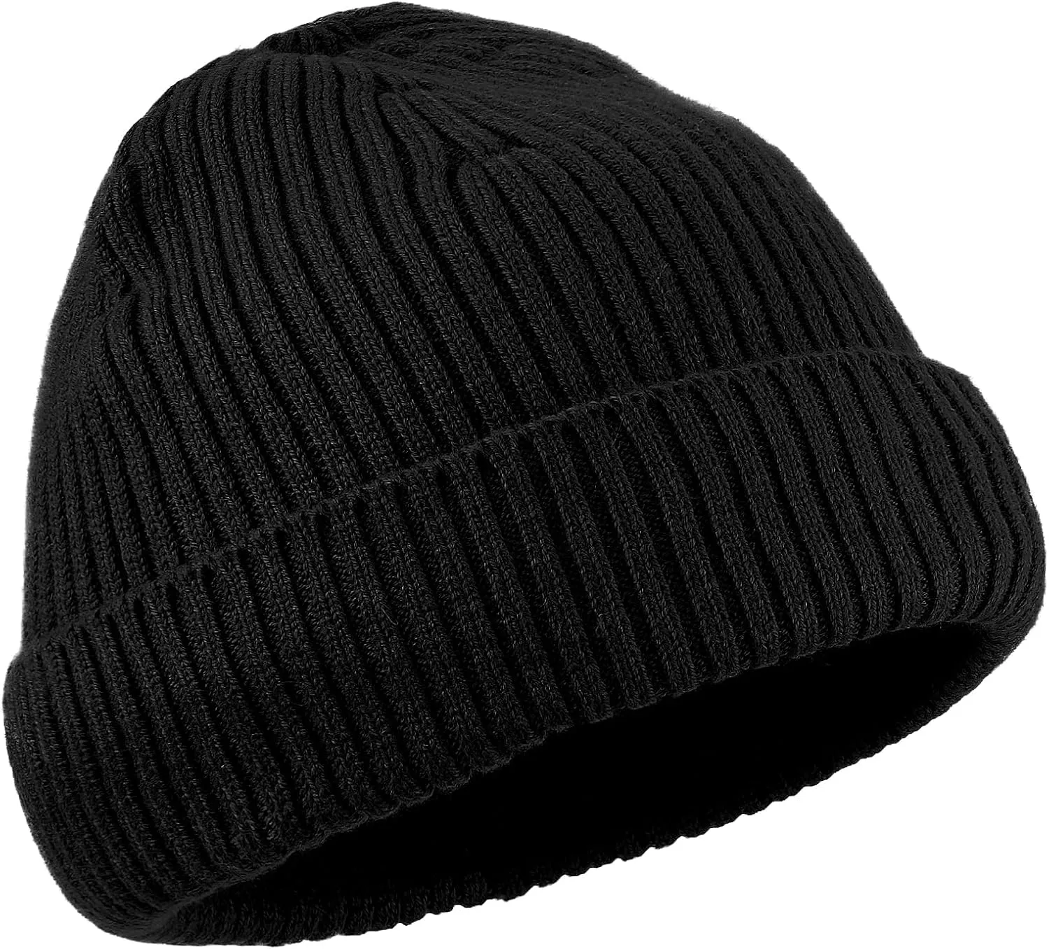 Clakllie Trawler Beanie for Women Men Roll-up Edge Skullcap Soft Warm Fisherman Watch Caps Cuffed Swag Knitted Hat