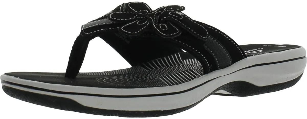 Clarks Unisex BrinkleyFloraH Sneaker, Black, 0 US Women
