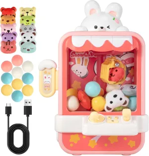 Claw Machine for Kids Easter Gifts for Girls Easter Toys Mini Vending Machine Toys with Mini Plush Toys Adjustable Sounds and Music Party Birthday Toys Girls Toys Gifts for Girls, Pink