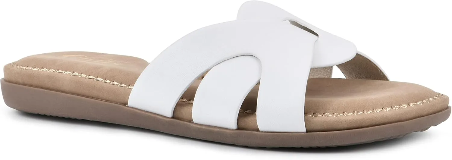 CLIFFS BY WHITE MOUNTAIN Women's Fortunate Woven Slide Sandal