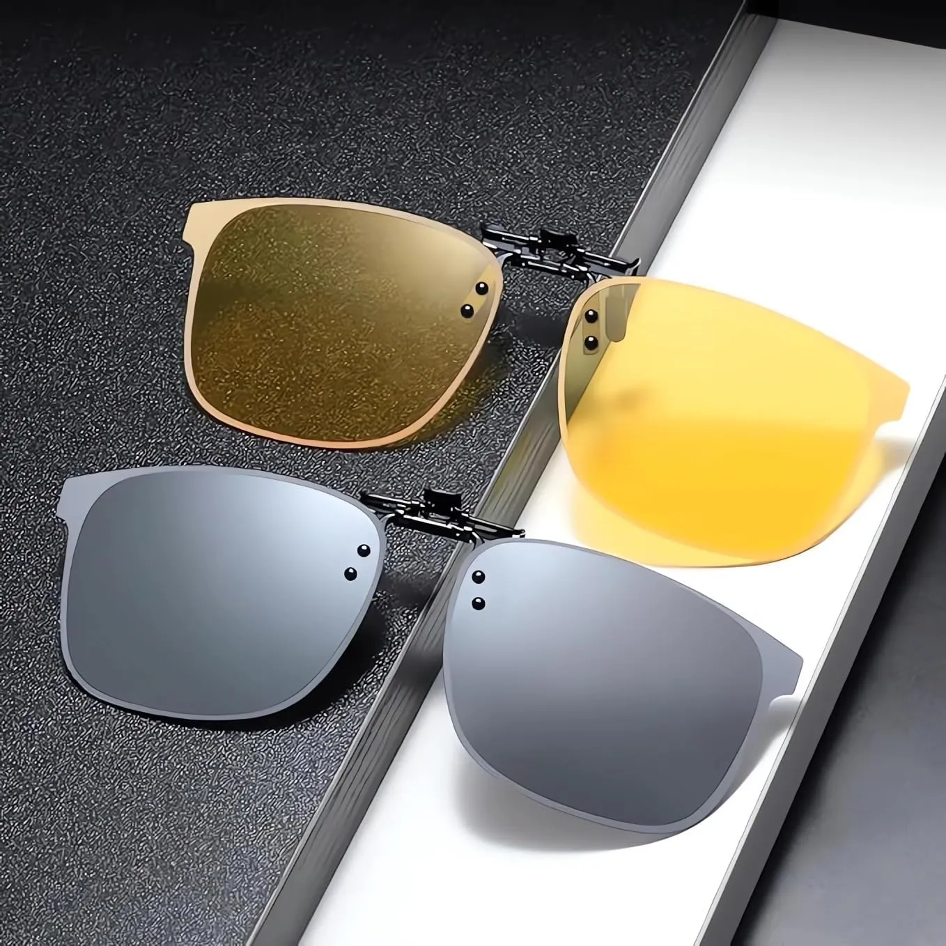 Clip on Flip up Polarized Lens For Prescription Glasses UV Protection Sunglasses (Clear lenses not Polarized)