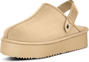 Clogs for Women Platform Suede Women's Mules & Clogs Platform Slippers Adjustable Laces Slip-On Indoor and Outdoor