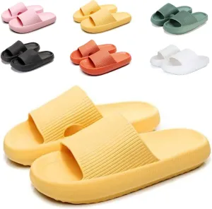 Cloud Slippers for Women and Men Non Slip Super Puffy Comfy Soft Thick Soled Cloud House Slides Sandals Non-Slip Quick Drain Hole Slippers Open Toe Bathroom Shoes