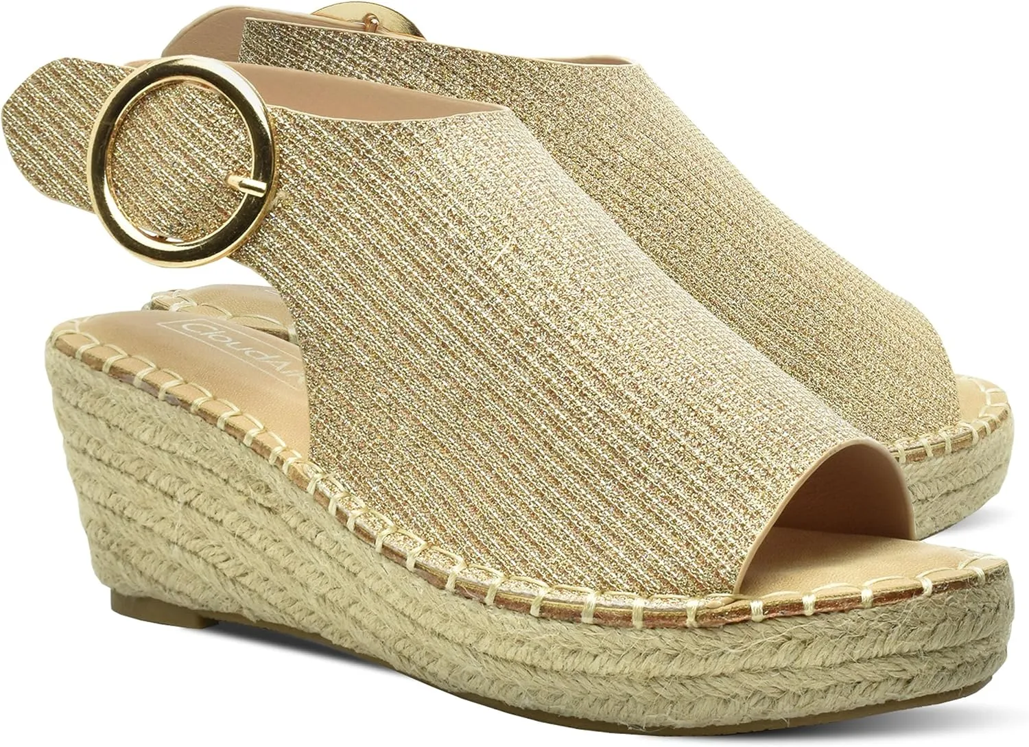 CLOUDAIR Selina Women's Espadrille Wedge Sandals - Comfortable and Stylish Platform Slip On Sandals with Buckle Closure, Comfy Wedge Heels for Women, Fashion Summer Sandals