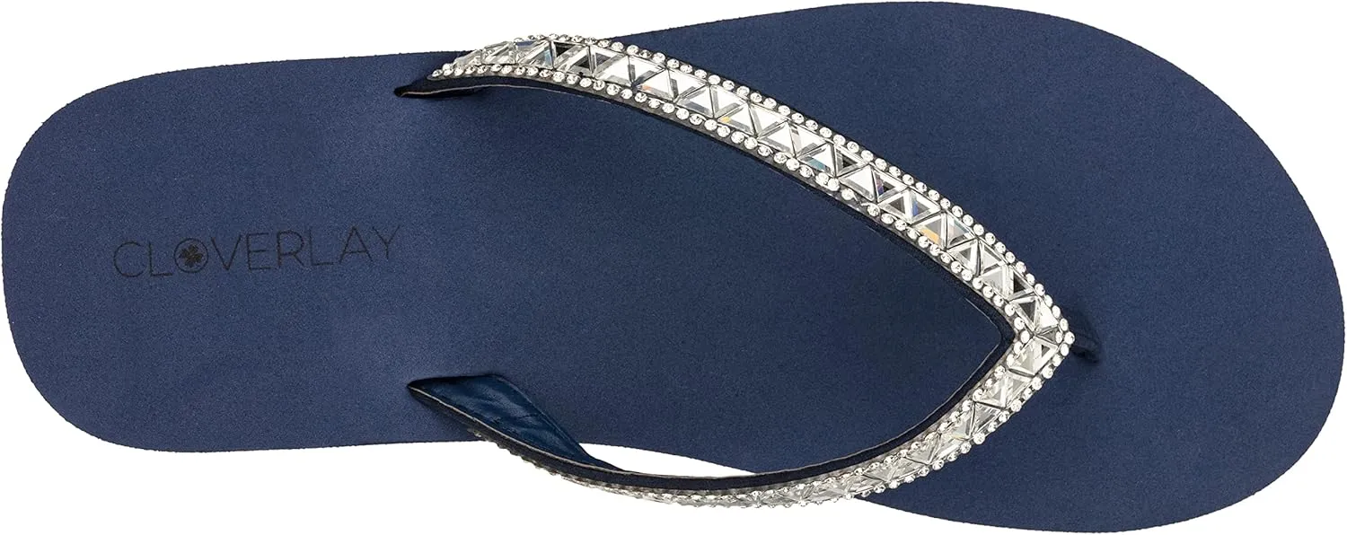 CLOVERLAY Women's Flip Flops Flat Sandals Comfortable Soft Cushion Summer Beach Thong Sandals