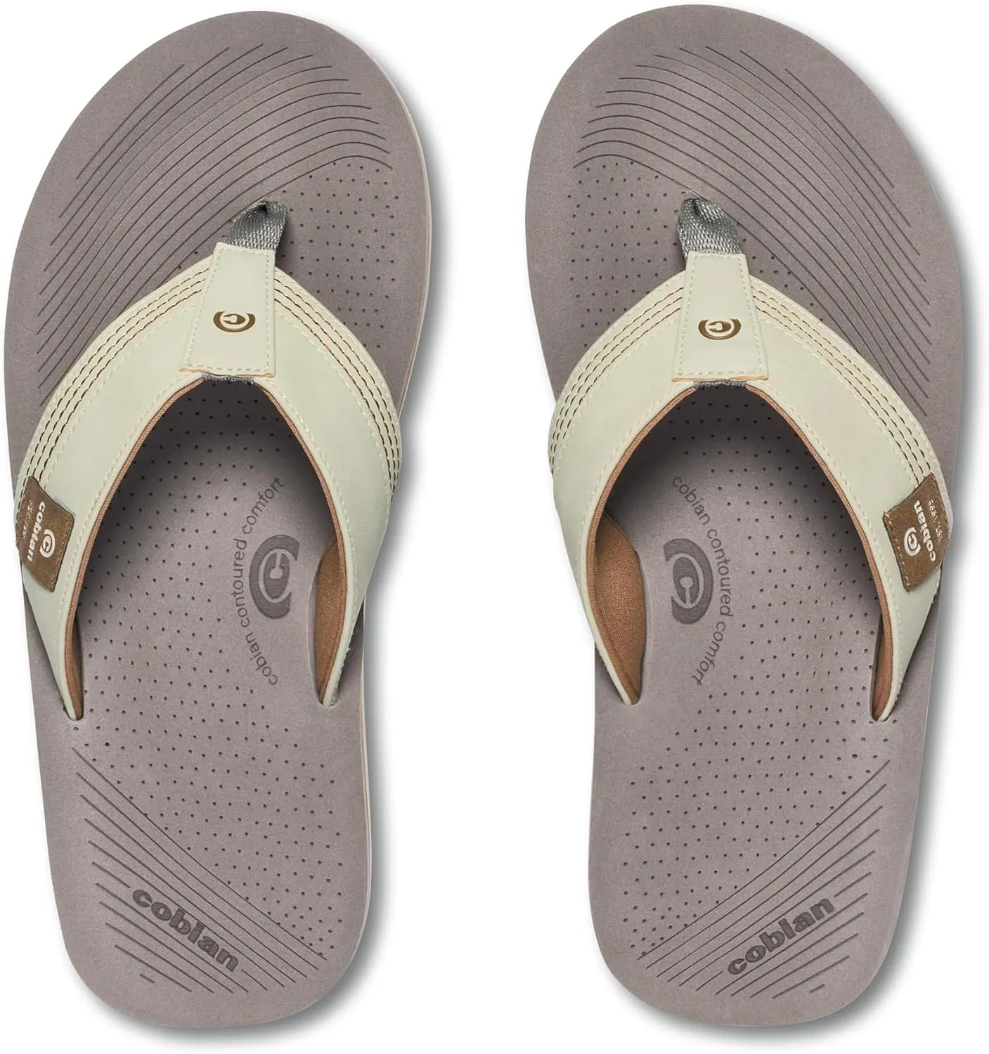 Cobian Men’s Roca Rise Synthetic Leather Strap Flip-Flop Sandals