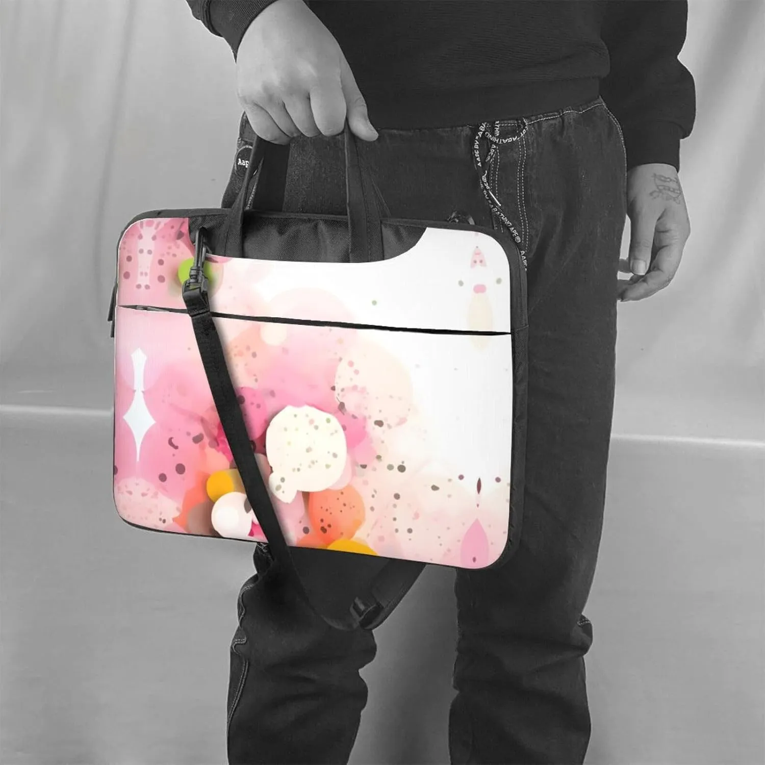 Color fragment paper Prints Laptop Bag - with Soft Interior, Multiple Pockets - Ideal for Men, Travel and Business