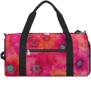 Colorful Tie Dye of Poppy Fitness Large Gym Bag for Unisex with Shoe Compartment & Wet Pocket