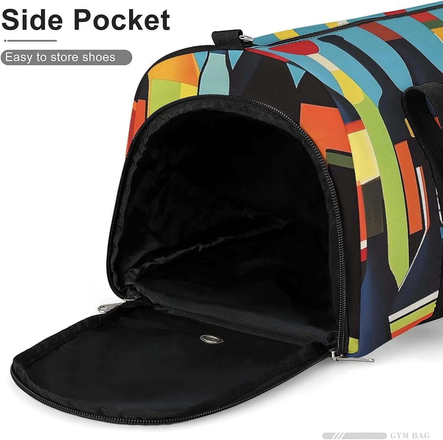 Colorful Wine Bottles Fitness Large Gym Bag for Unisex with Shoe Compartment & Wet Pocket