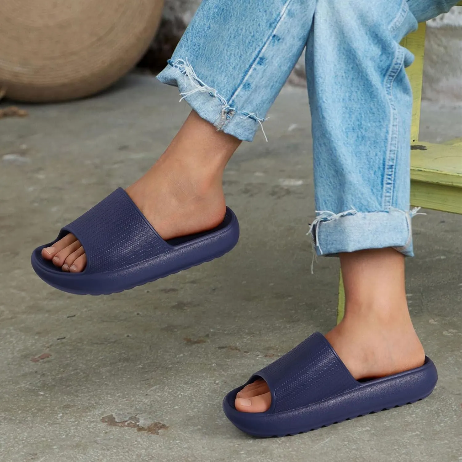 Comwarm Cloud Slide Sandals for Women Men Ultra Comfort Recovery Pillow Slippers Soft Summer Beach Shoes with Low Arch Support