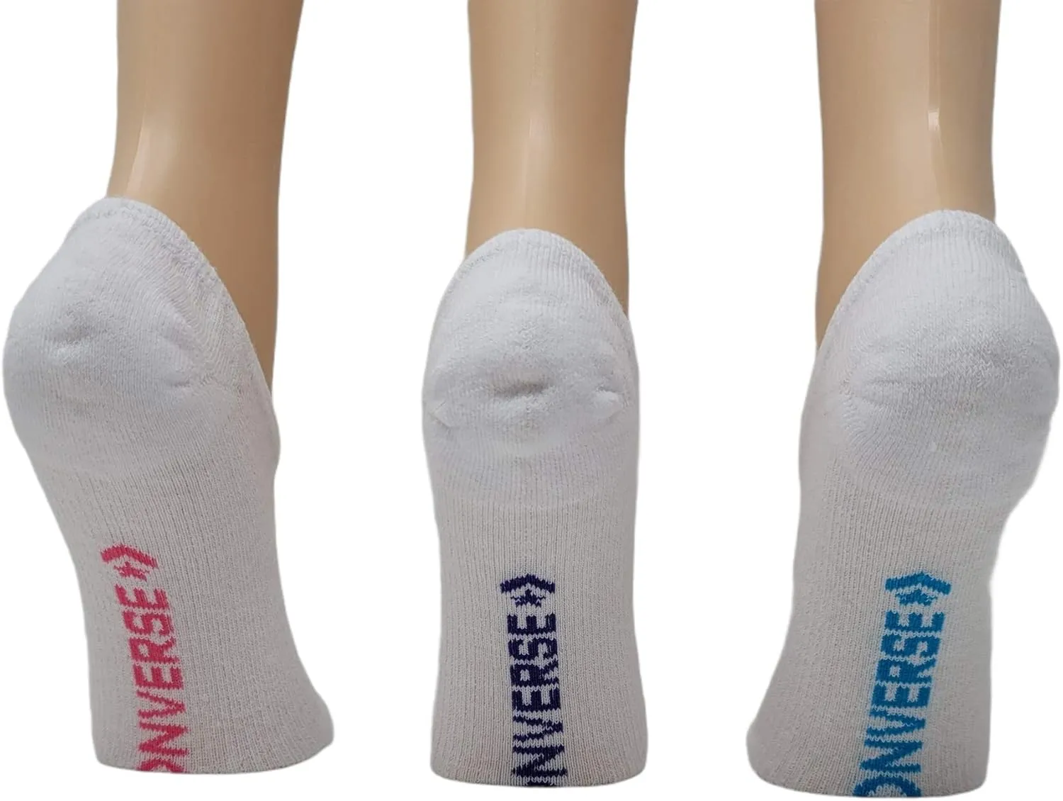 Converse Womens No Show Socks 3 Pack Half Cushion Ultra Low Made For Chucks Shoe Size 6-10
